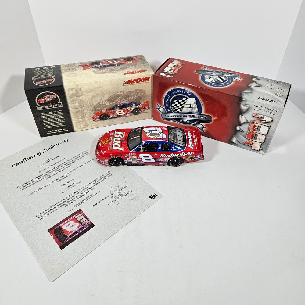 Dale Earnhardt Jr Autographed Budweiser 2000 Olympics 1/24 Diecast Bank COA